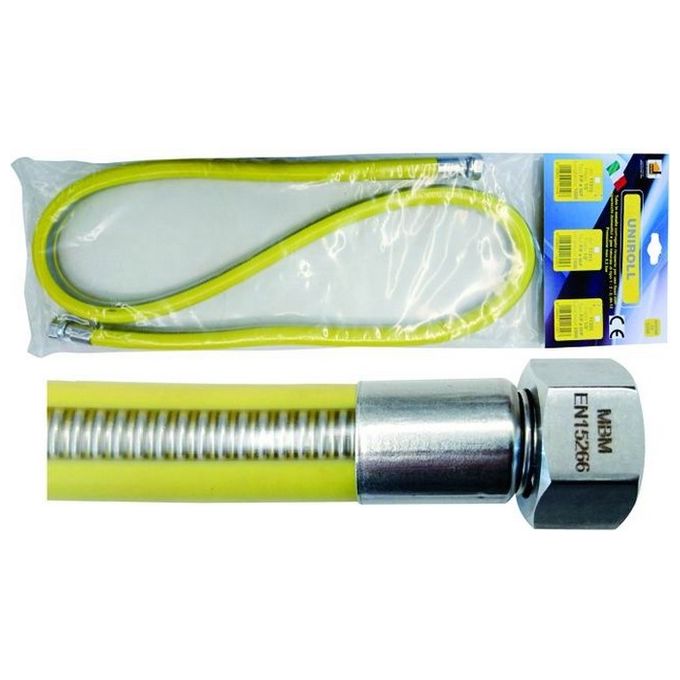foto del prodotto tubo flessibile gas 1,5 mt 1 2 mf inox a norma en 15266 per piano cottura cucina uniroll