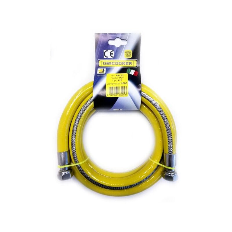 foto del prodotto tubo flessibile gas cucina 2 mt 1 2 en 14800 unicooker f f ce en 14800 l 200 cm