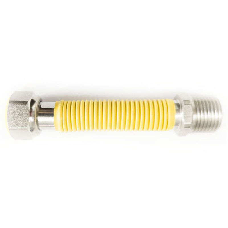 foto del prodotto tubo flessibile gas estensibile inox 10 pz 1 2 100 160 mm giallo norma uni 11353