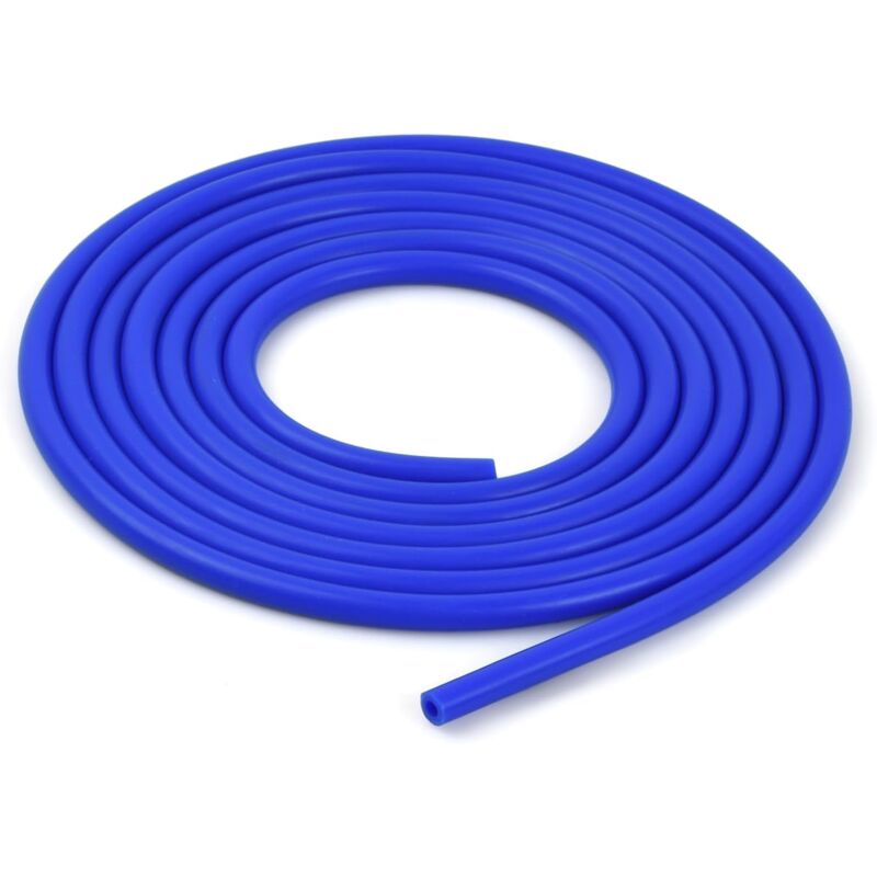 foto del prodotto tubo flessibile in silicone per vuoto per auto, diametro interno 4 mm e diametro esterno 8 mm, lunghezza 3 metri, tubo in silicone blu