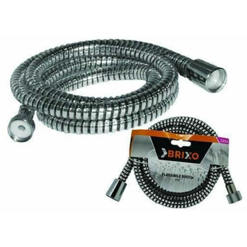 foto del prodotto tubo flessibile per doccia pvc nero cromato 2 m brixo