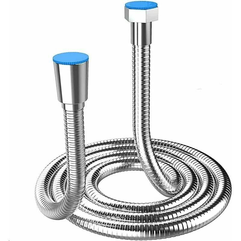foto del prodotto tubo flessibile per doccia, tubo flessibile per doccia in acciaio inox da 2 m, universale, antitorsione, tubo antideflagrante con crittografia.