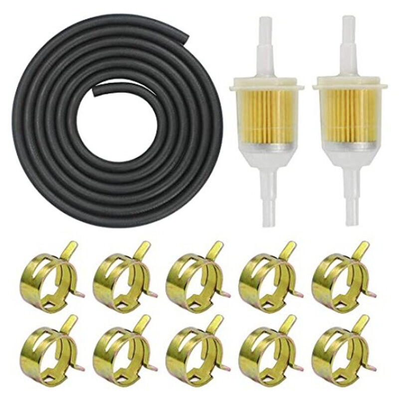 foto del prodotto tubo flessibile per filtro carburante da 2 metri, 2 pezzi, filtro carburante, 10 pezzi, fascette stringitubo in acciaio inossidabile per auto, moto,