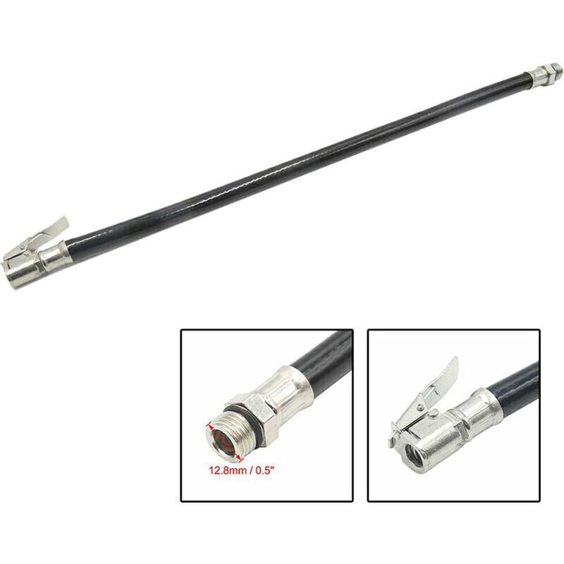 foto del prodotto tubo flessibile per gonfiaggio pneumatici per auto, manometro, connettore per tubo flessibile