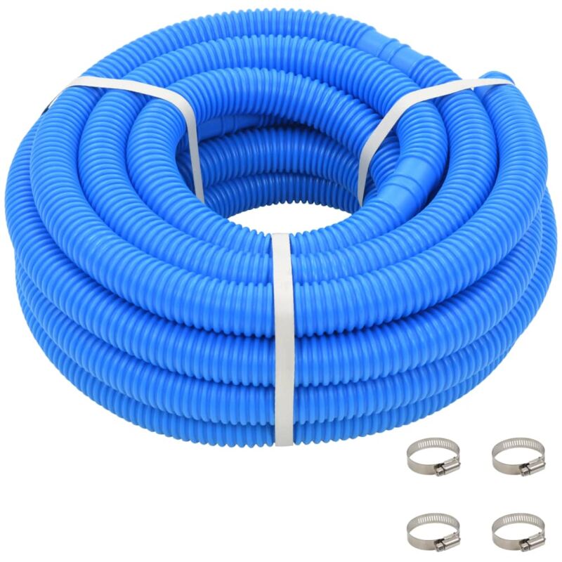 foto del prodotto tubo flessibile per piscina con morsetti blu 38 mm 12 m vidaxl