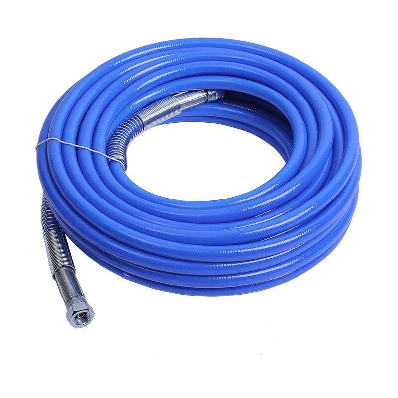 foto del prodotto tubo flessibile per spruzzatore di vernice airless per spruzzatore 4300 psi blu 15 m x 1 4 pollici. tubo in nylon antideflagrante a 