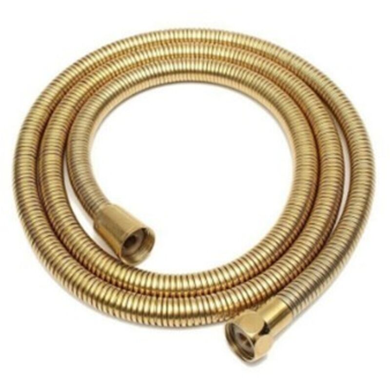 foto del prodotto tubo flessibile soffione doccino doccia vasca bagno 1.7mt dorato oro 02092
