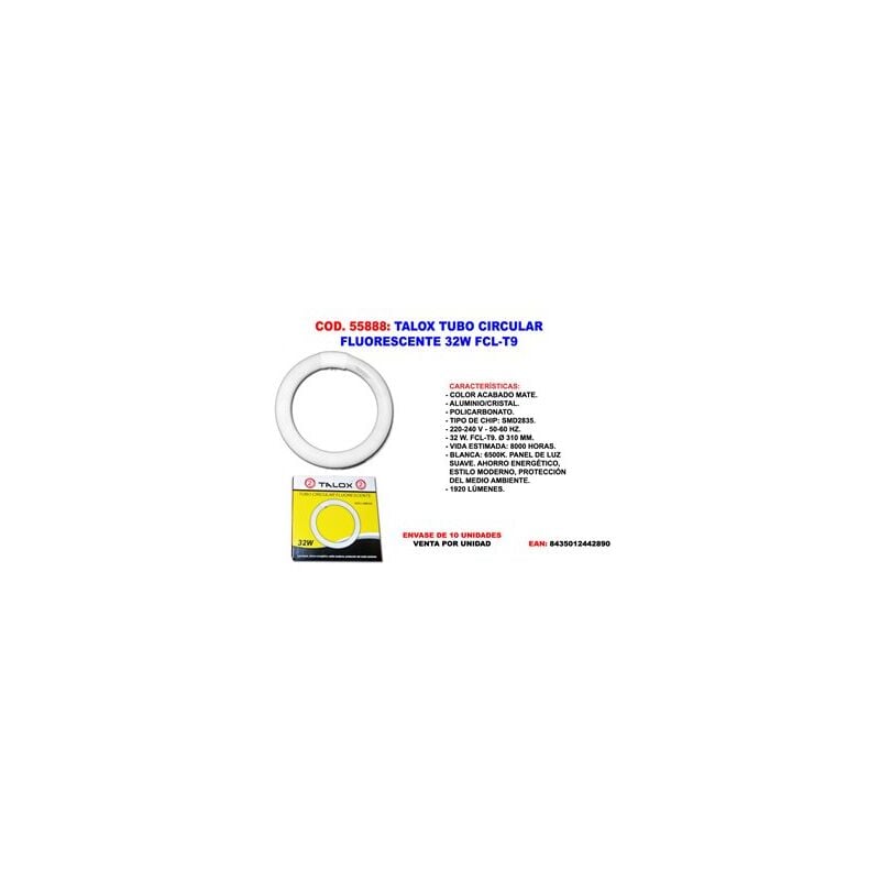 foto del prodotto tubo fluorescente circolare talox 32w fcl t9 1920 lumen 310mm