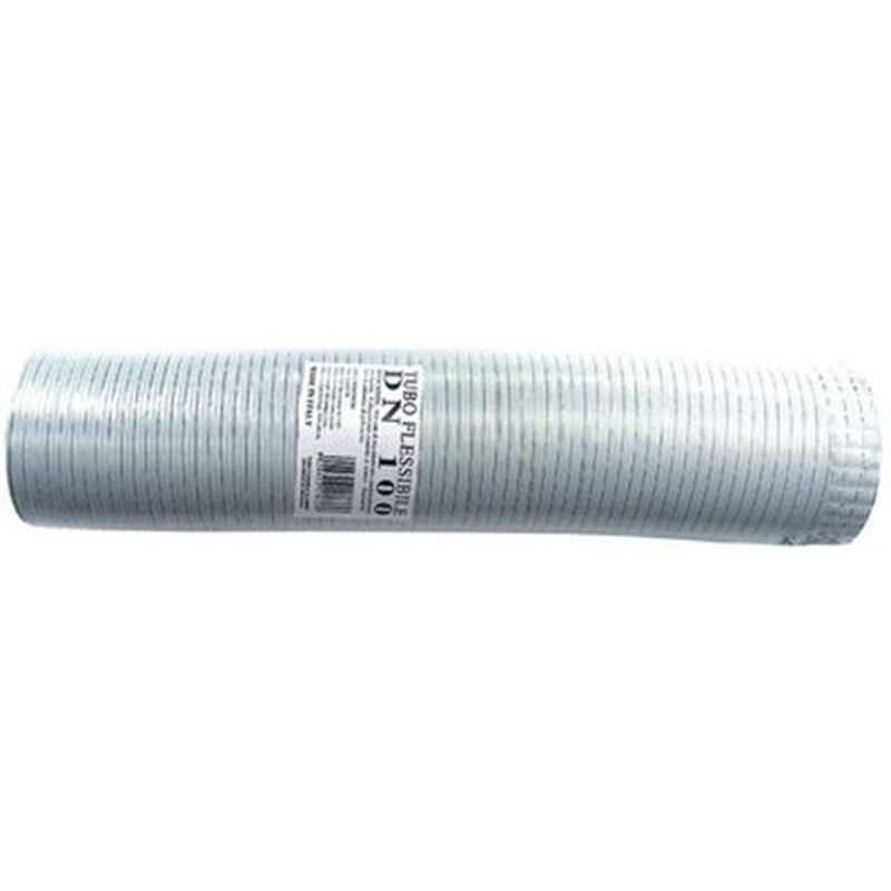 foto del prodotto tubo fumi flessibile estensibile alluminio bianco 160 mm da 0,5 a 3 mt
