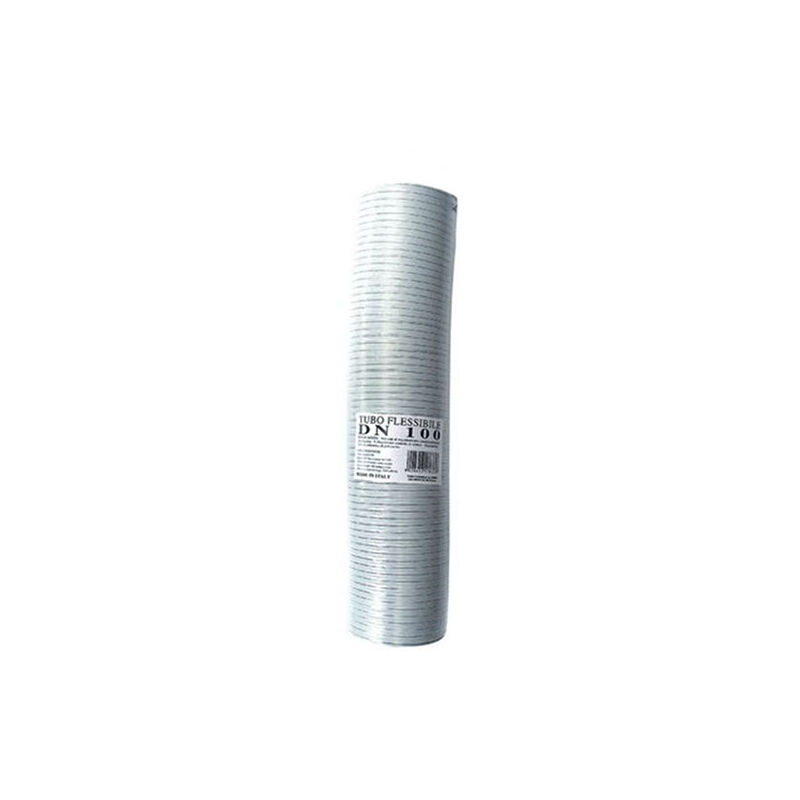 foto del prodotto tubo fumi flessibile estensibile alluminio bianco 60 mm da 1 a 3 mt