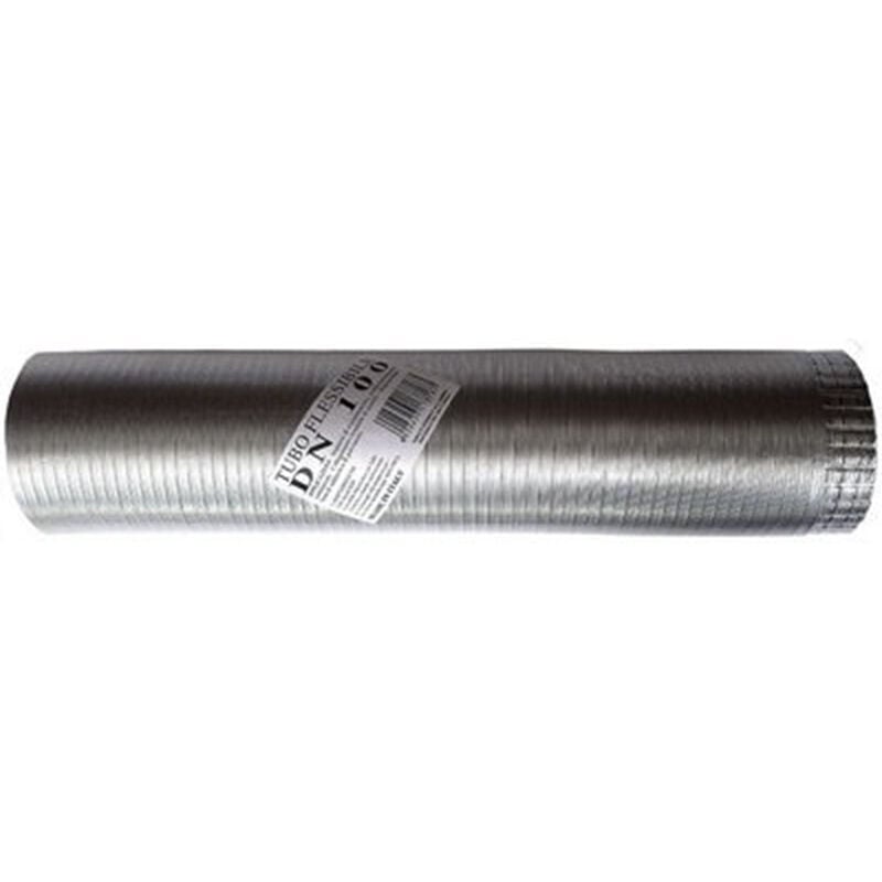 foto del prodotto tubo fumi flessibile estensibile alluminio naturale 160 mm da 0,5 a 3 mt