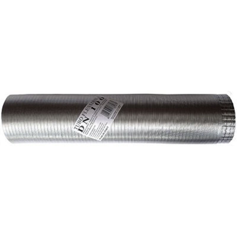 foto del prodotto tubo fumi flessibile estensibile alluminio naturale 300 mm da 0,5 a 3 mt
