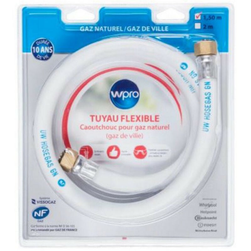 foto del prodotto tubo gas metano in gomma 1,5 m tnc150 wpro