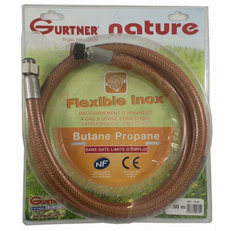 foto del prodotto tubo in acciaio inox bp butano propano gurtner 1m nf 19193