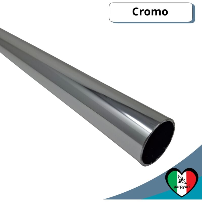 foto del prodotto tubo in metallo d.32 colore cromo cm 150