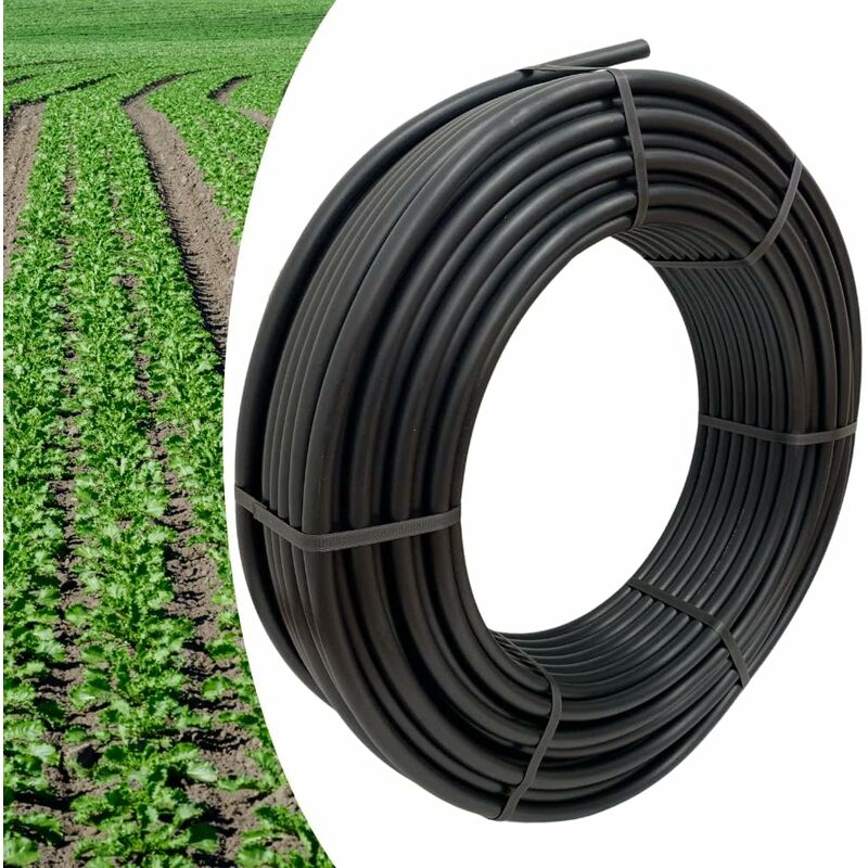 foto del prodotto tubo in polietilene 32 mm. pn4 acquaverde rotolo da 50 mt, semi rigido a bassa densit pe bd, per irrigazione campi, orto e giardino