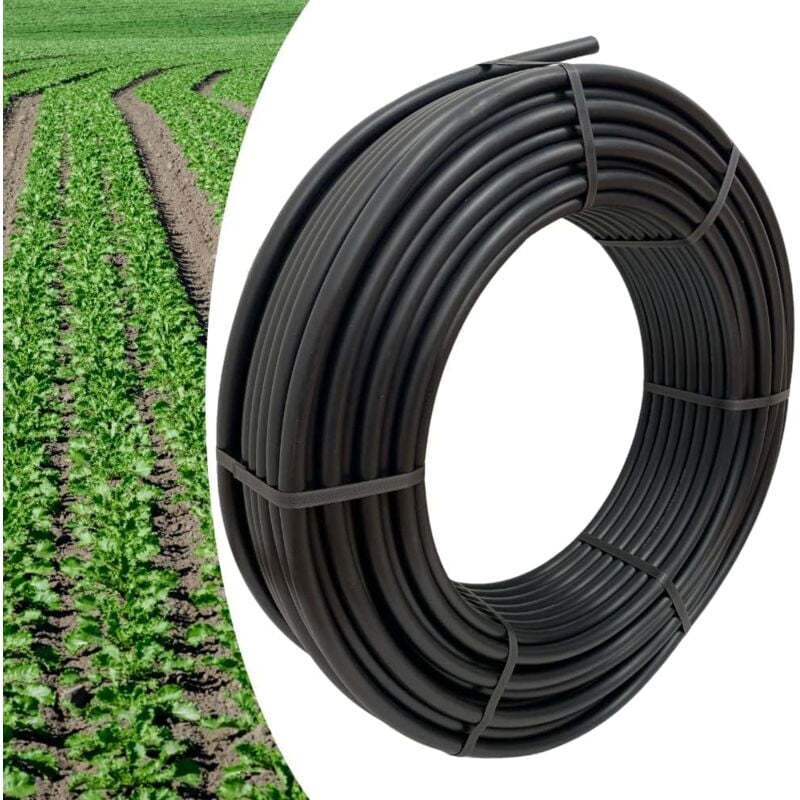foto del prodotto tubo in polietilene 32 mm. pn6 acquaverde rotolo da 100 mt, semi rigido a bassa densit pe bd, per irrigazione campi, orto e giardino