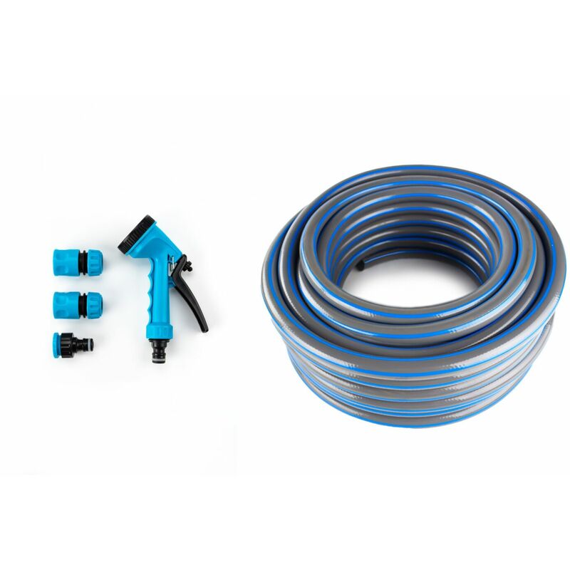 foto del prodotto tubo irrigazione flex 15mm con accessori inclusi lunghezza 20 metri