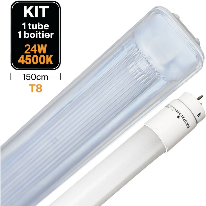 foto del prodotto tubo led 23w 6000k luce fredda. t8 led kit 1 tubo led custodia impermeabile ip95