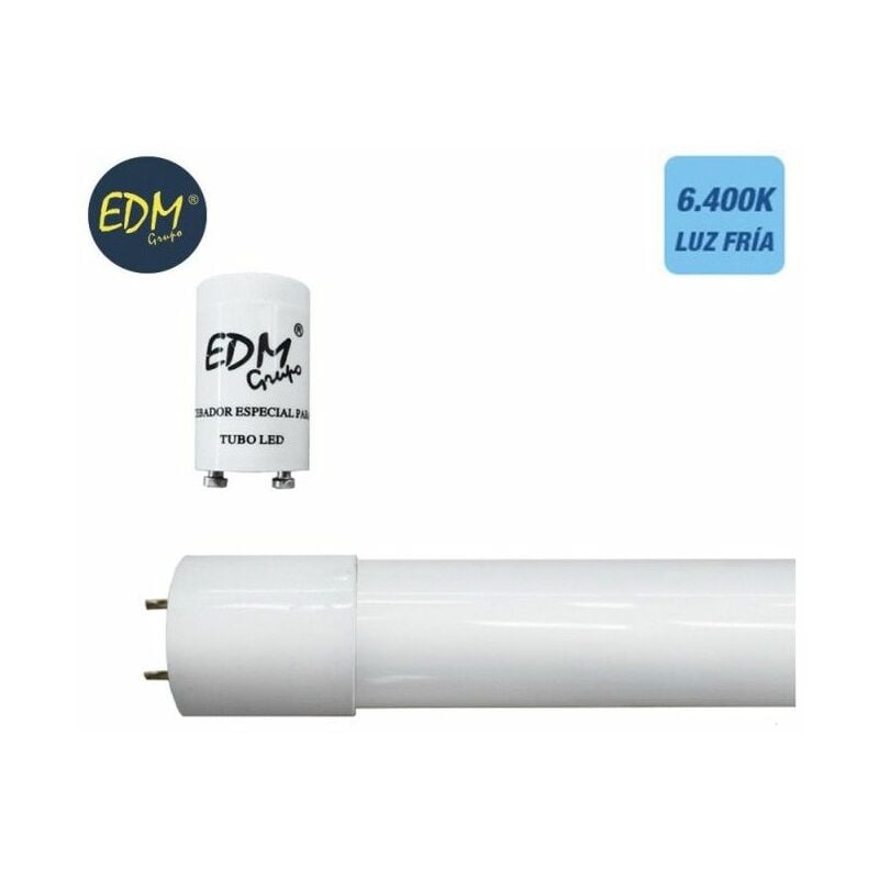 foto del prodotto tubo led t8 18w 2000lm 6500k luce fredda eq 36w 2,6x120cm edm