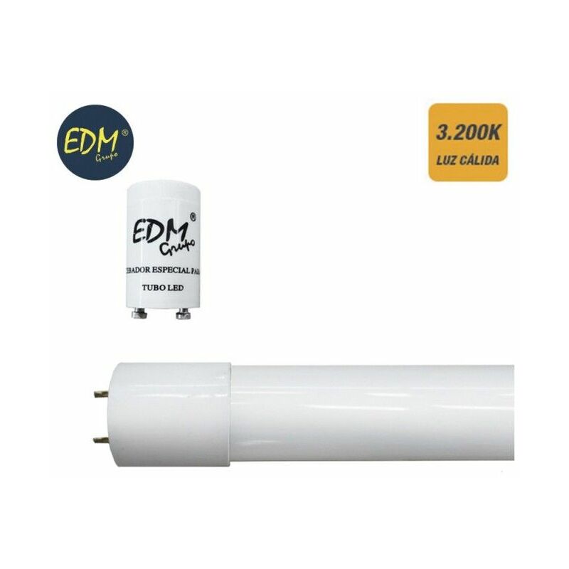 foto del prodotto tubo led t8 9w 800lm 3200k luce calda eq.18w 2,6x60cm edm