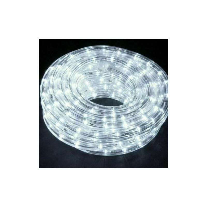 foto del prodotto tubo luci led per addobbi decorazioni di natale 10 metri bianco freddo esterno ed interno controller 8 giochi