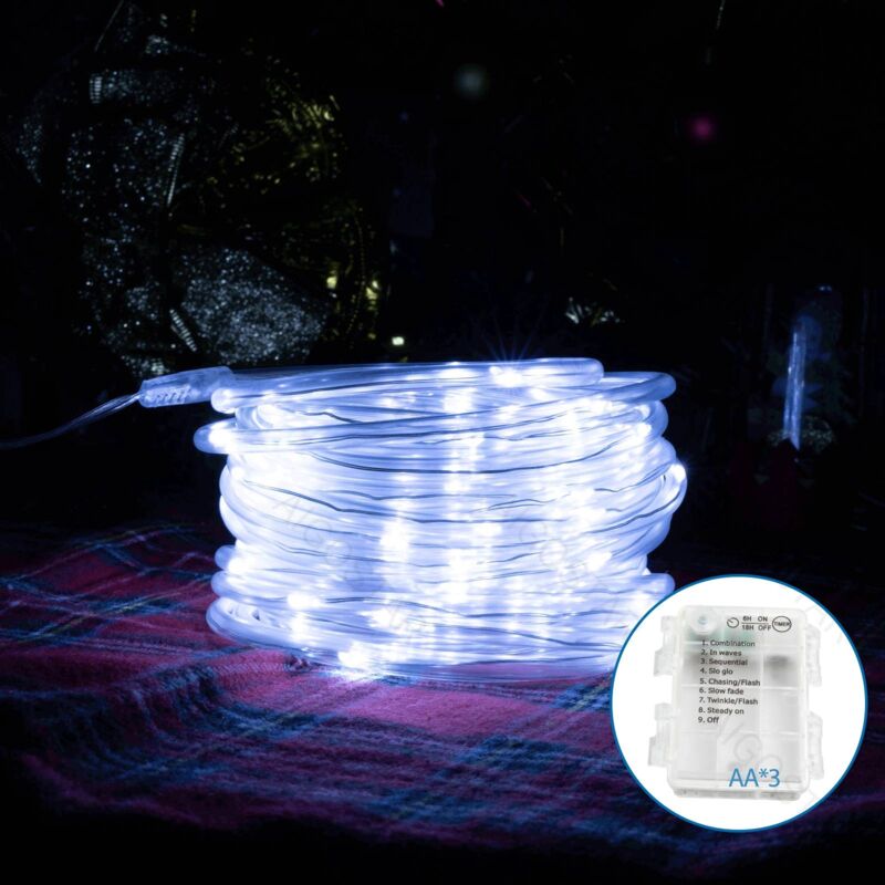 foto del prodotto tubo luminoso con batteria 3aa bianco freddo 15 m