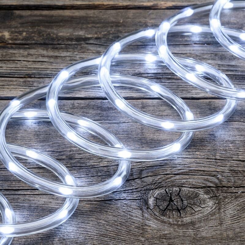 foto del prodotto tubo luminoso gocce led 10 mm per addobbi e decorazioni natalizie 10 m bianco freddo