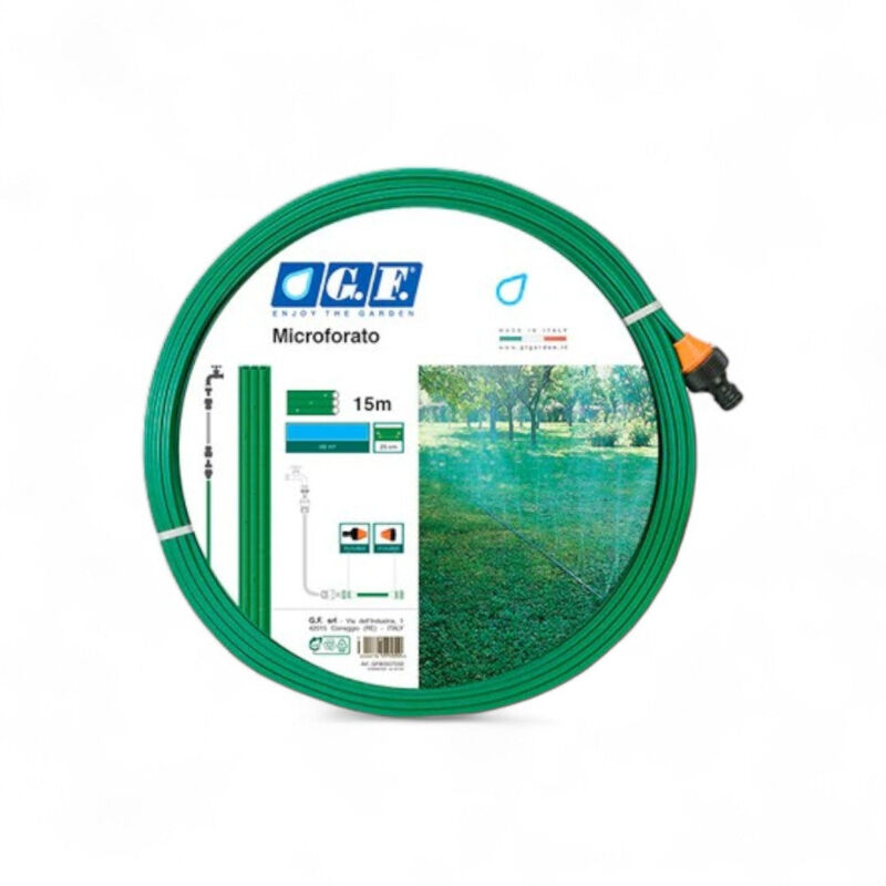 foto del prodotto tubo microforato a tre canali con raccordi 15 mt verde