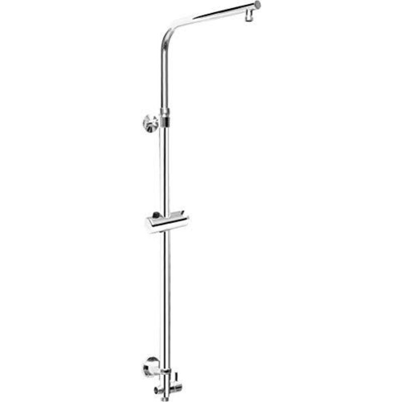 foto del prodotto tubo montante 'square vario' 80 130 cm regolabile in altezza forma angolare con interruttore e supporto per doccia fissaggio a parete