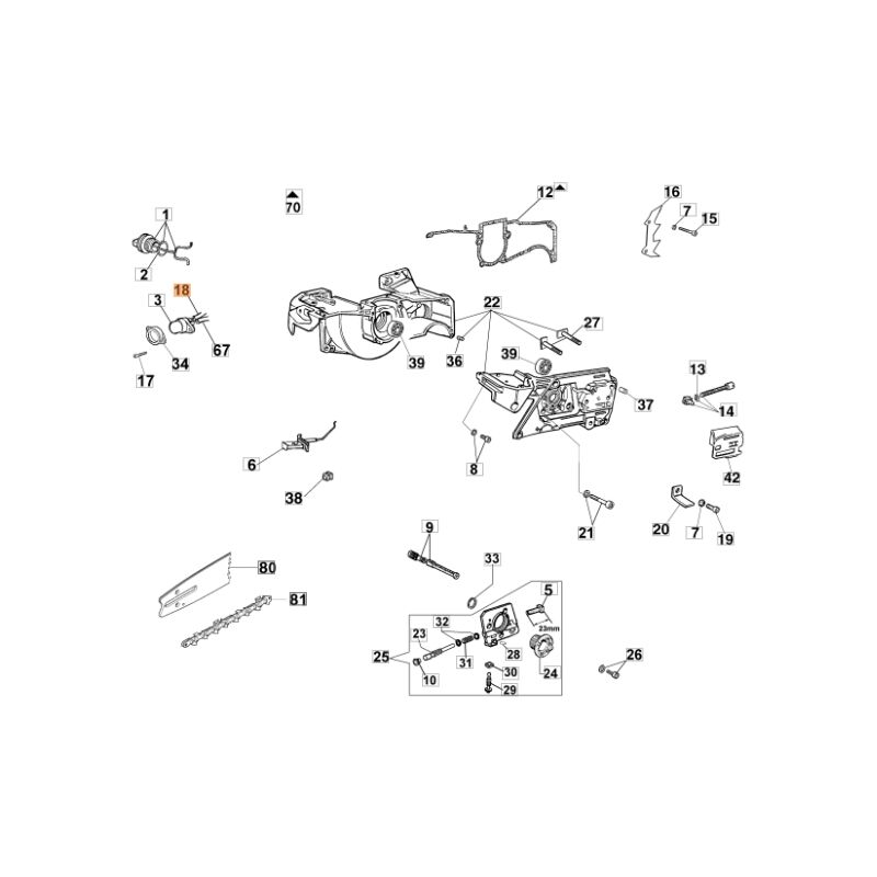 foto del prodotto tubo motosega modelli gs630 originale oleomac 61250228r 61200030ar