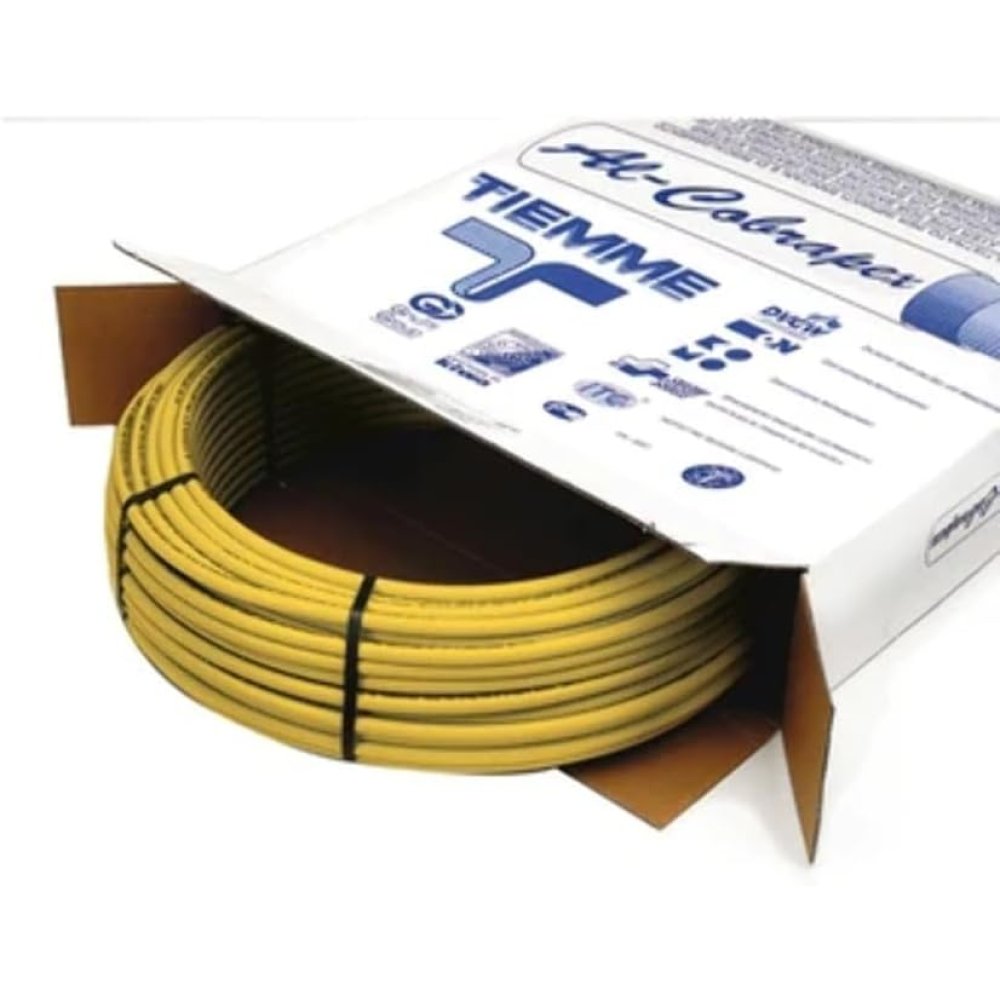 foto del prodotto tubo multistrato giallo nudo uso gas tiemme diametro 26 x 3 mt.