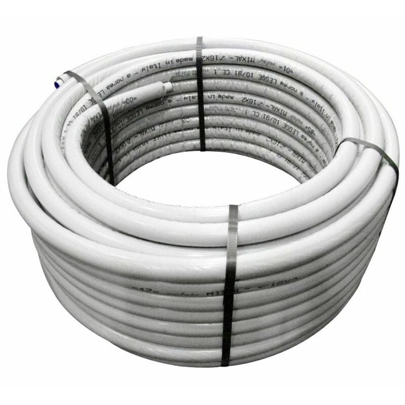 foto del prodotto tubo multistrato pe xb 16 x 2 mixal isolato con guaina autoestinguente grigio spessore isolamento 6 mm prezzo al metro minimo acquistabile 50
