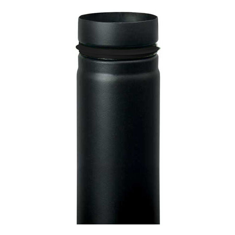 foto del prodotto tubo nero stufa pellet smaltato giunto scomparsa 1 mt dn 80 canna fumaria 600 ce made in italy