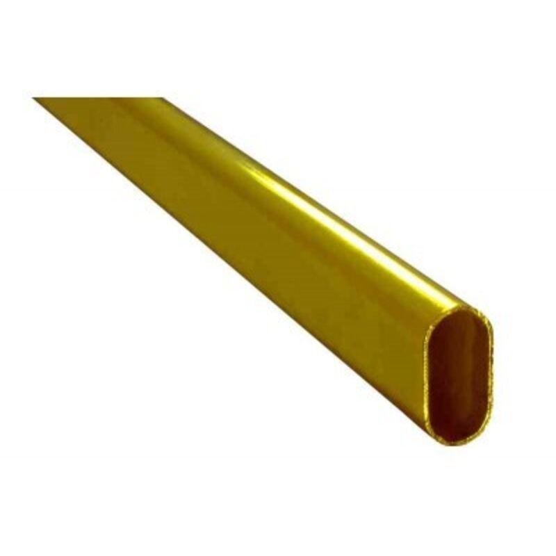 foto del prodotto tubo per armadio ovale in metallo ottonato 30x15mm lunghezza 120cm masidef