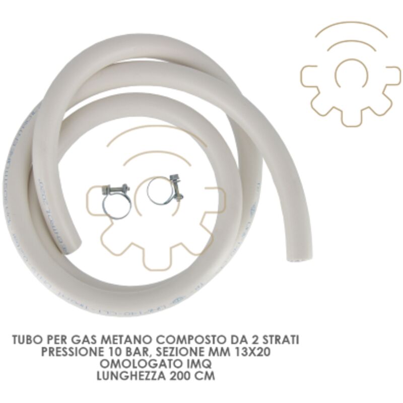 foto del prodotto tubo per gas metano 200 cm 10 bar 2 strati sezione 13 x 20 mm