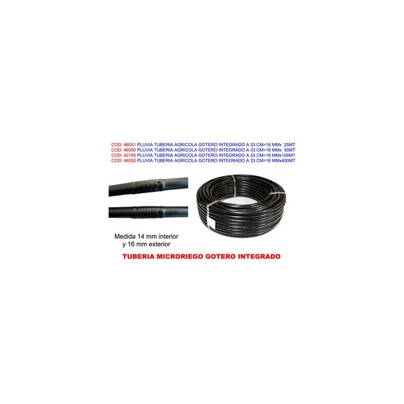 foto del prodotto tubo per irrigazione forato con gocciolatore 2l h 33 cm 16 mm x 100 m