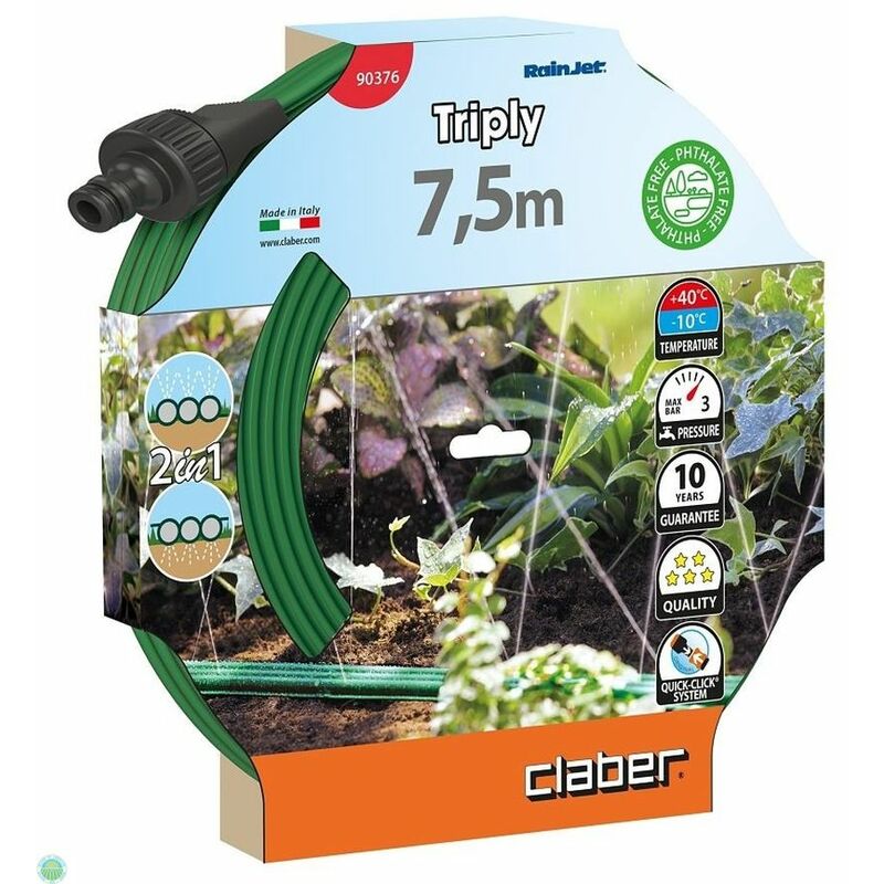 foto del prodotto tubo per irrigazione triplo forato 7,5mt claber