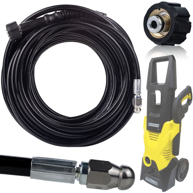 foto del prodotto tubo per pulizia fognature 20m filettatura m22 per idropulitrice k rcher k2 k3 k4 k5 k6 k7