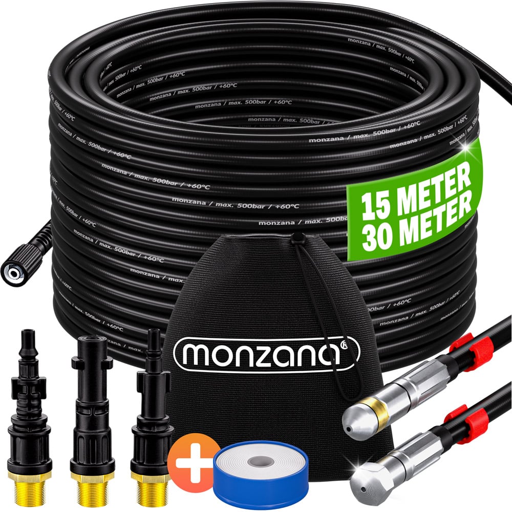foto del prodotto tubo per pulizia tubature premium set 5pz 15m 200 bar