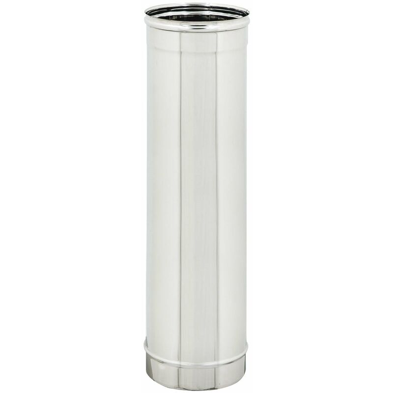 foto del prodotto tubo per scarico fumi stufe e camini canna fumaria in acciaio inox 12x100 cm