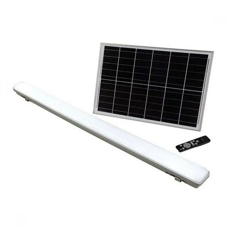 foto del prodotto tubo plafoniera led 18w cambia color 3in1 ricaricabile con pannello solare e sensore di movimento