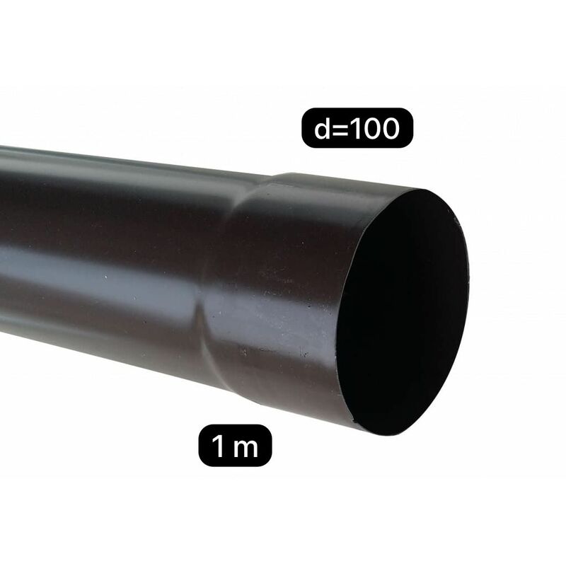 foto del prodotto tubo pluviale in p.v.c. 100 testa di moro 1 ml