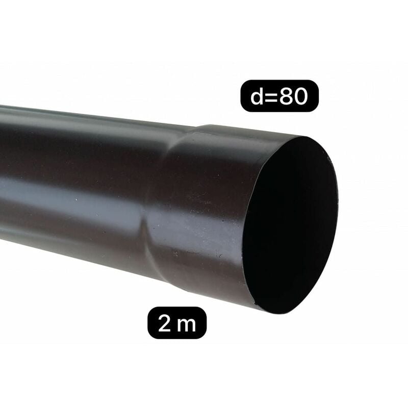 foto del prodotto tubo pluviale in p.v.c. 80 testa di moro 2 ml