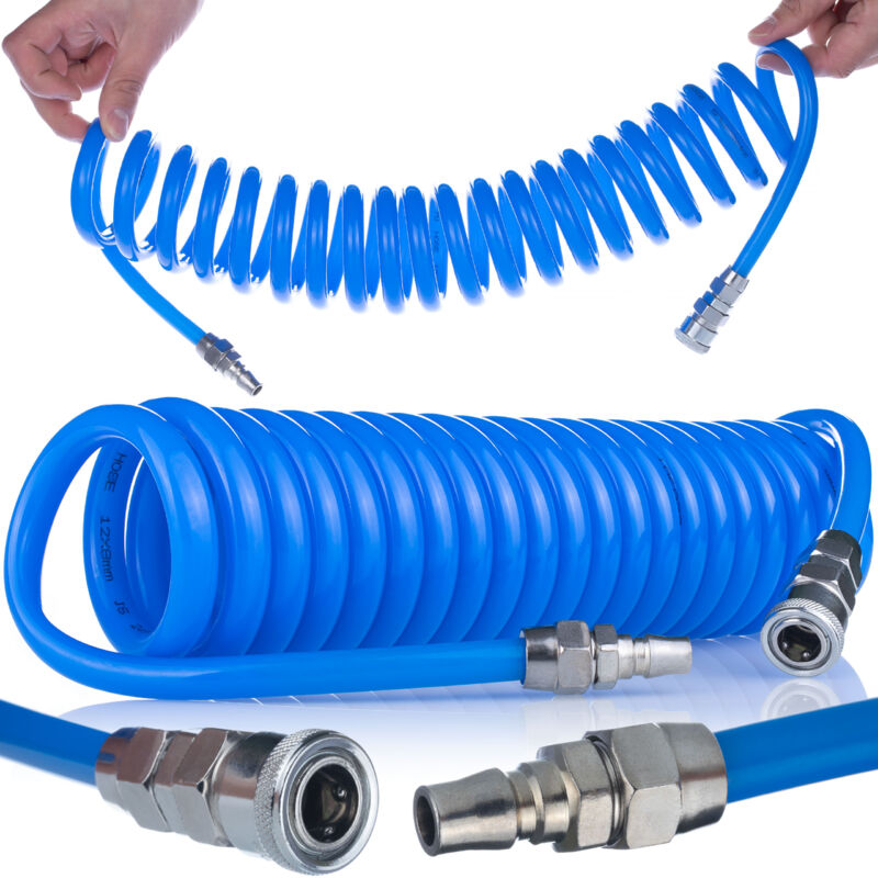 foto del prodotto tubo pneumatico spiralato in poliuretano 8x12mm 5m