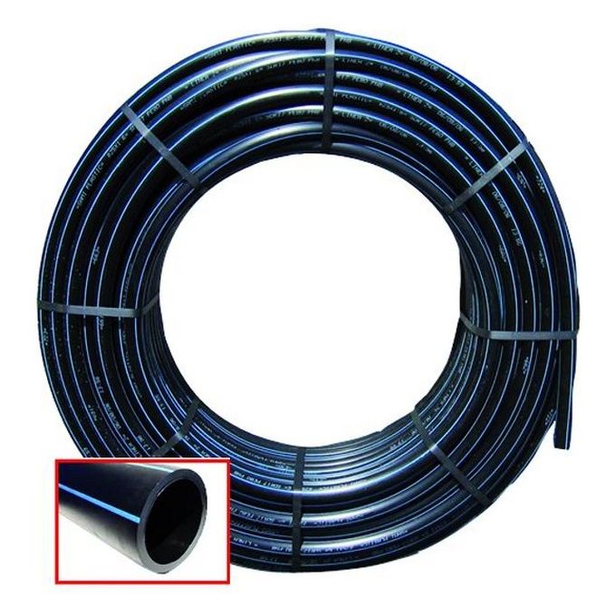 foto del prodotto tubo polietilene hd nero blu pn16 uni en1201 50 mt diametro mm. 32