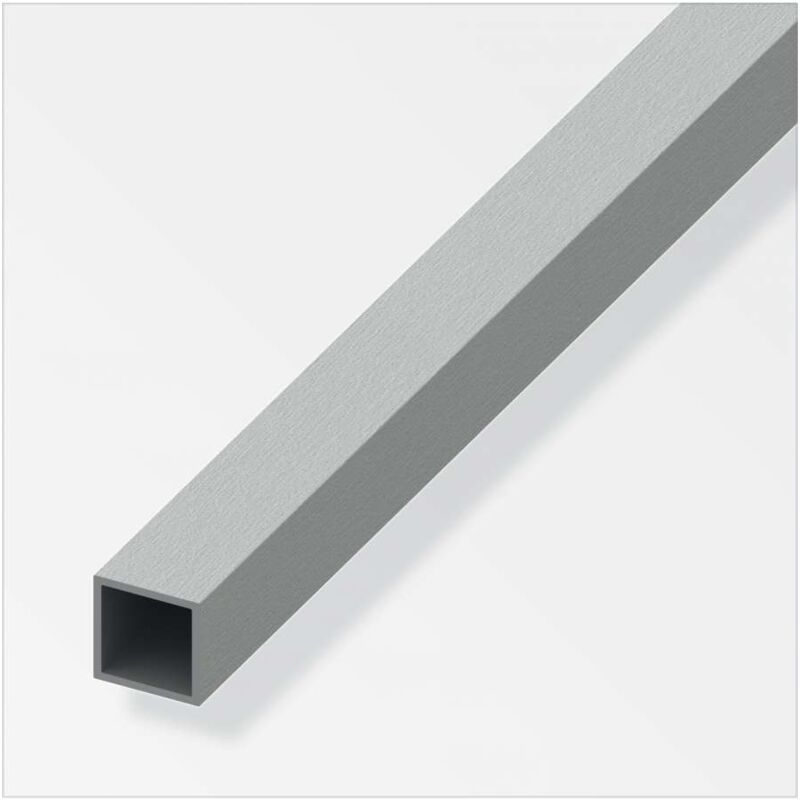foto del prodotto tubo quadrato alfer aluminium 20x20x1mm lunghezza 1m effetto acciaio inox 02270