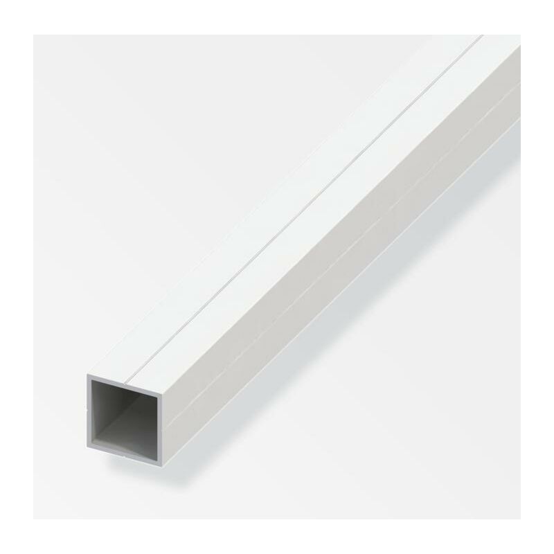 foto del prodotto tubo quadrato alfer aluminium 23.5x1.5mm lunghezza 1m effetto bianco - 21210