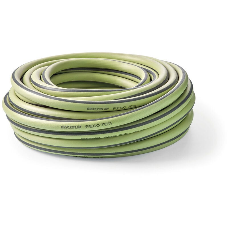 foto del prodotto tubo reco verde lime, tubo per l irrigazione in plastica riciclata, 25 metri 1 2, sistema anti torsione, made in france.