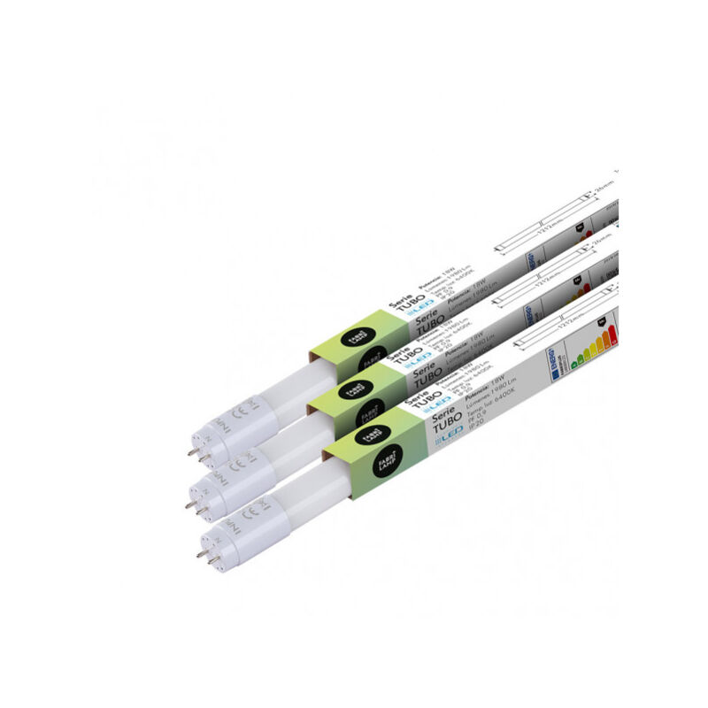 foto del prodotto tubo t8 18w 1800lm 6400k 120x2,6x2,6 cm fabriplus